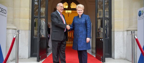 Президент Литвы Даля Грибаускайте встретилась с генеральным секретарем ОЭСР Анхелем Гуррией - Sputnik Литва