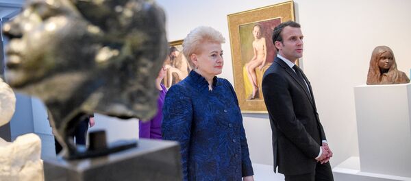 В честь столетия государственности Литвы, Латвии и Эстонии президенты стран Балтии вместе с Эмманюэлем Макроном открыли выставку, посвященную творчеству литовских символистов - Sputnik Литва