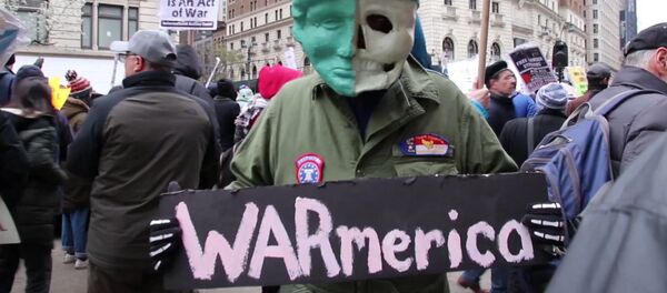 Протесты в США против ударов по Сирии - Sputnik Литва