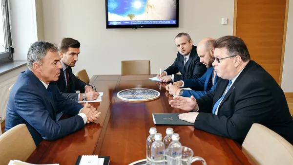 Linas Linkevičius susitiko su EHU rektoriumi  Ignatovu - Sputnik Lietuva