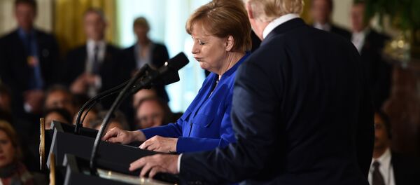 Пресс-конференция Ангелы Меркель и Дональда Трампа в Вашингтоне, 27 апреля 2018 года - Sputnik Литва