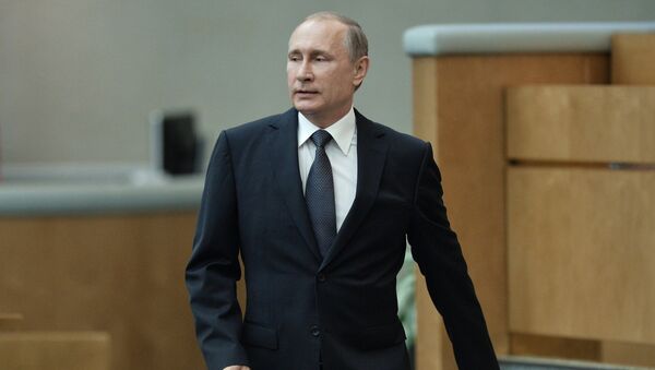 Президент РФ В. Путин выступил на пленарном заседании Госдумы РФ - Sputnik Lietuva