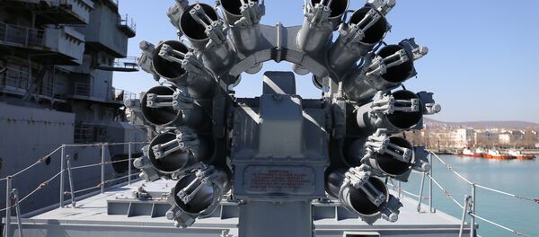 Установка Калибр на фрегате Адмирал Григорович ВМС России, архивное фото Установка Калибр на фрегате Адмирал Григорович ВМС России, архивное фото - Sputnik Литва