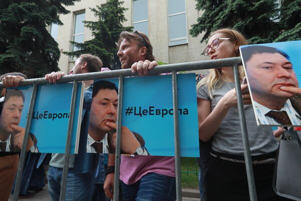 Акция в поддержку журналиста К. Вышинского Акция в поддержку журналиста К. Вышинского - Sputnik Lietuva