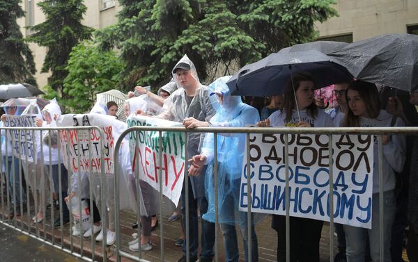 Акция в поддержку журналиста К. Вышинского Акция в поддержку журналиста К. Вышинского - Sputnik Lietuva