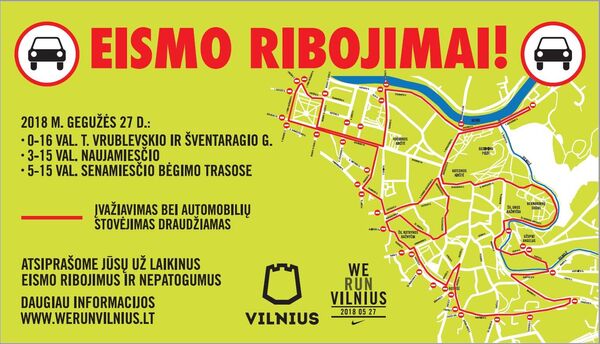 Eismo ribojimai WE RUN Vilnius metu Eismo ribojimai WE RUN Vilnius metu - Sputnik Lietuva