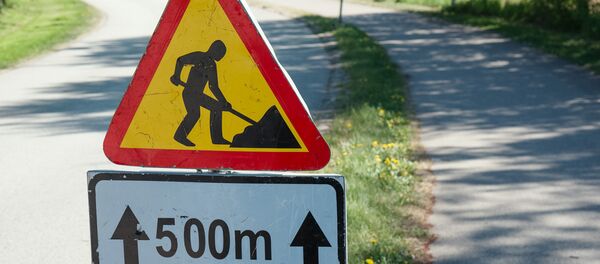 Ремонт дороги, архивное фото Ремонт дороги, архивное фото - Sputnik Литва