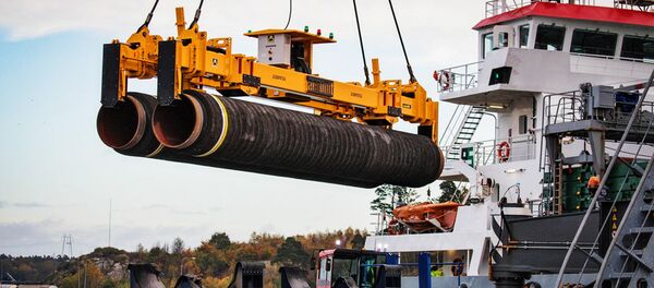 Хранение труб с покрытием из бетона в Котка, Финляндия для строительства Северного потока 2 - Sputnik Литва
