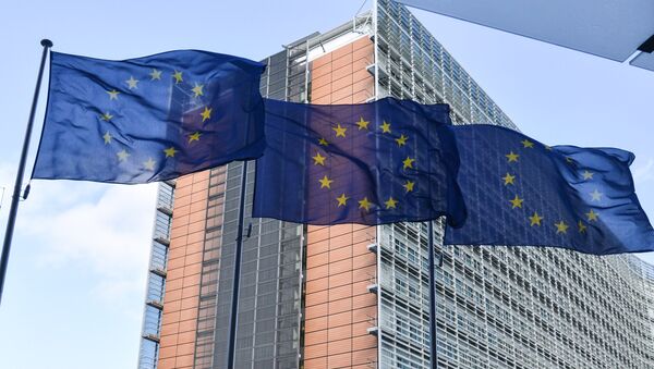 Флаги ЕС в Брюсселе, архивное фото - Sputnik Литва