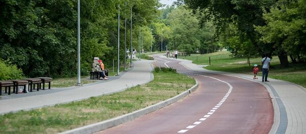 Велосипедная дорожка в Антакальнисе Велосипедная дорожка в Антакальнисе - Sputnik Lietuva