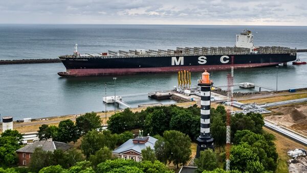 Контейнеровоз MSC Francesca в Клайпедском порту, архивное фото - Sputnik Литва