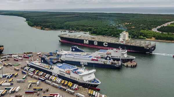 Контейнеровоз MSC Francesca в Клайпедском порту Контейнеровоз MSC Francesca в Клайпедском порту - Sputnik Lietuva