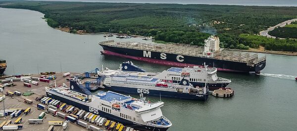 Контейнеровоз MSC Francesca в Клайпедском порту - Sputnik Литва