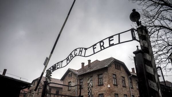 Центральные ворота бывшего концентрационного лагеря Аушвиц-Биркенау в Освенциме. - Sputnik Литва
