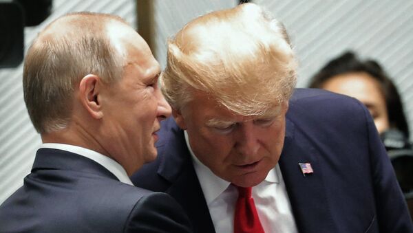 Президент РФ Владимир Путин и президент США Дональд Трамп - Sputnik Lietuva