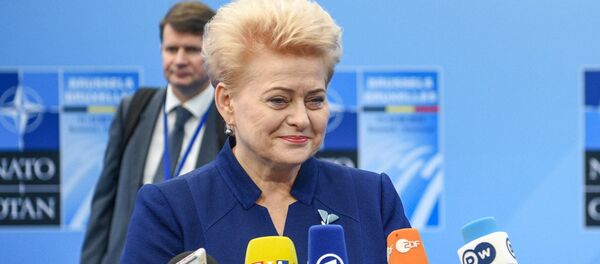 Президент Литвы Даля Грибаускайте на саммите НАТО - Sputnik Литва