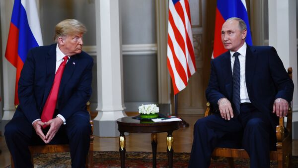 Встреча Владимира Путина и Дональда Трампа в Хельсинки, 16 июля 2018 года - Sputnik Lietuva