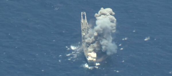 Гибель американского десантного корабля USS Racine попала на видео - Sputnik Lietuva