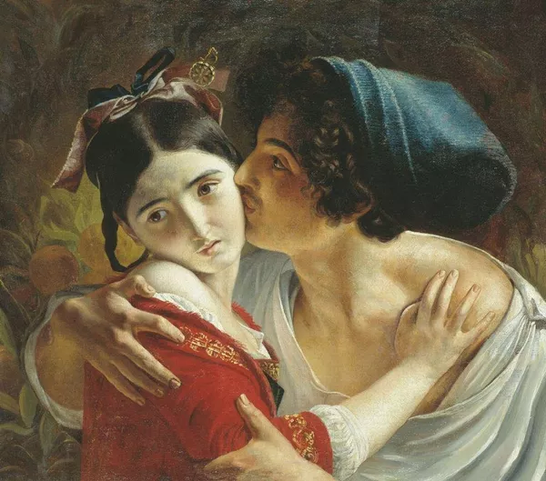 Федор Антонович Моллер, Поцелуй, 1840-1850 года Федор Антонович Моллер, Поцелуй, 1840-1850 года - Sputnik Lietuva