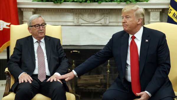 Президент США Дональд Трамп и президент Европейской комиссии Жан-Клод Юнкер - Sputnik Lietuva