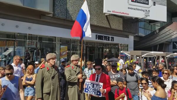 Российские солдаты, охраняющие звезду Трампа в Голливуде, попали на видео - Sputnik Lietuva