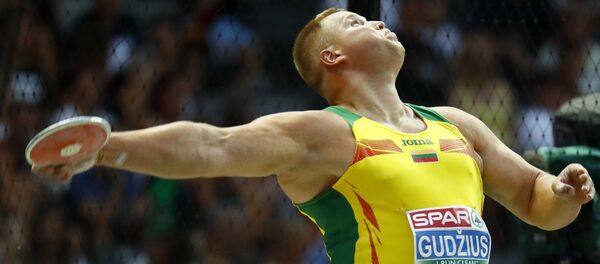 Литовский дискобол Андрюс Гуджюс завоевал золотую медаль на Чемпионате Европы в Берлине Литовский дискобол Андрюс Гуджюс завоевал золотую медаль на Чемпионате Европы в Берлине - Sputnik Литва