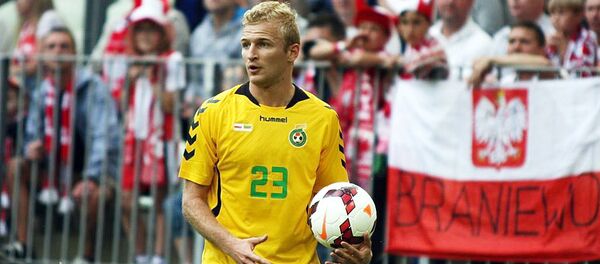 Защитник сборной Литвы по футболу Витаутас Андрюшкявичюс Защитник сборной Литвы по футболу Витаутас Андрюшкявичюс - Sputnik Литва