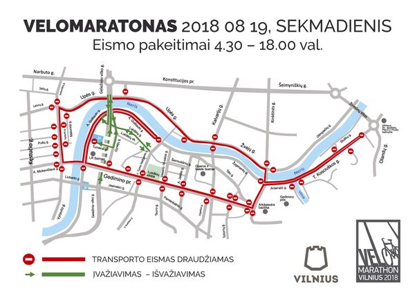 Eismo pakeitimai Vilniuje Velomaratono 2018 metu Eismo pakeitimai Vilniuje Velomaratono 2018 metu - Sputnik Lietuva