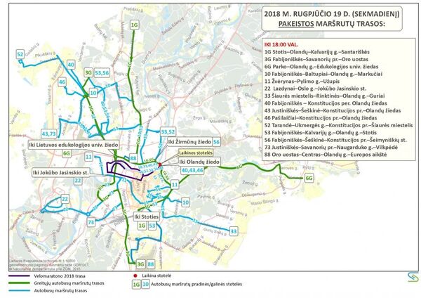 Rugpjūčio 19 dieną pakeistos maršrutų trasos Rugpjūčio 19 dieną pakeistos maršrutų trasos - Sputnik Lietuva