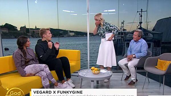 Норвежскую телеведущую стошнило на гостя в прямом эфире - Sputnik Lietuva