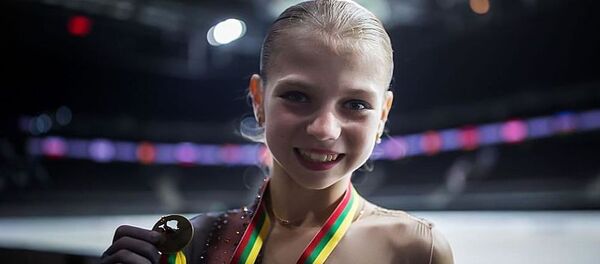 Александра Трусова - победительница этапа юниорского Гран-при среди одиночниц в Каунасе Александра Трусова - победительница этапа юниорского Гран-при среди одиночниц в Каунасе - Sputnik Литва