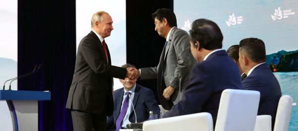 Президент РФ Владимир Путин на пленарном заседании Дальний Восток: расширяя границы возможностей IV Восточного экономического форума (ВЭФ-2018) Президент РФ Владимир Путин на пленарном заседании Дальний Восток: расширяя границы возможностей IV Восточного экономического форума (ВЭФ-2018) - Sputnik Литва