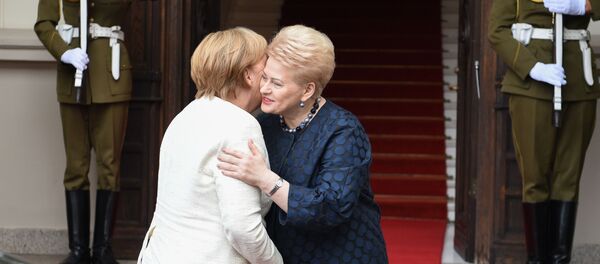 Встреча президента Литвы Дали Грибаускайте и канцлера Германии Ангелы Меркель, 14 сентября 2018 года - Sputnik Литва