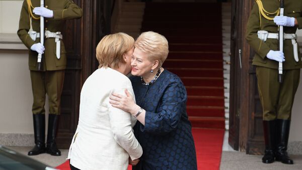 Встреча президента Литвы Дали Грибаускайте и канцлера Германии Ангелы Меркель, 14 сентября 2018 года - Sputnik Литва