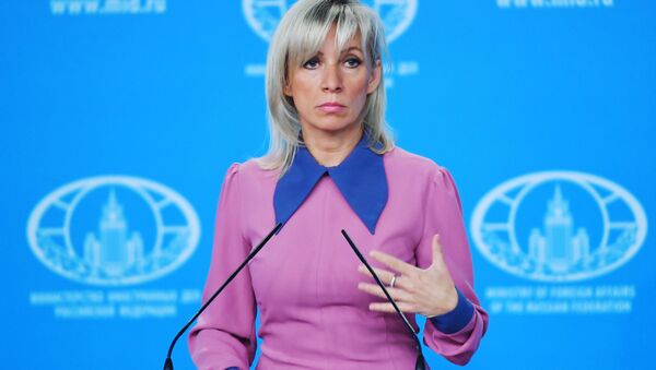Официальный представитель министерства иностранных дел России Мария Захарова во время брифинга, архивное фото - Sputnik Lietuva