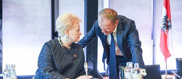 Президент Даля Грибаускайте и Дональдл Туск участвуют в неофициальном Европейском совете в Австрии Президент Даля Грибаускайте и Дональдл Туск участвуют в неофициальном Европейском совете в Австрии - Sputnik Lietuva