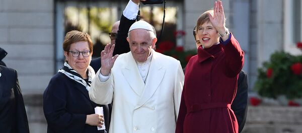 Папа римский Франциск и президент Эстонии Керсти Кальюлайд - Sputnik Литва