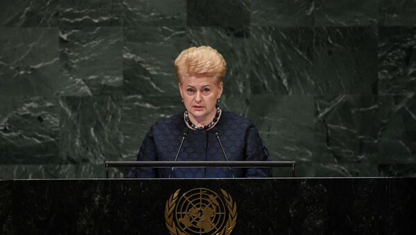 Президент Литвы Даля Грибаускайте выступает на Генассамблее ООН - Sputnik Литва