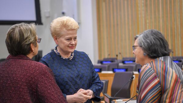 Президент Даля Грибаускайте возглавила мероприятие высокого уровня женщин – мировых лидеров в рамках Генеральной Ассамблеи ООН - Sputnik Литва