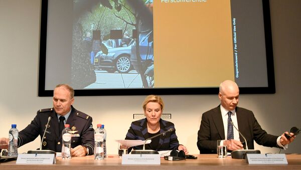 Пресс-конференция Министерства обороны и службы военной разведки и безопасности Нидерландов в Гааге, 4 октября 2018 года - Sputnik Lietuva