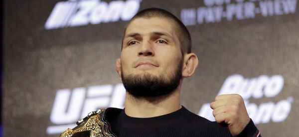 Российский чемпион Абсолютного бойцовского чемпионата (UFC) Хабиб Нурмагомедов Российский чемпион Абсолютного бойцовского чемпионата (UFC) Хабиб Нурмагомедов - Sputnik Литва