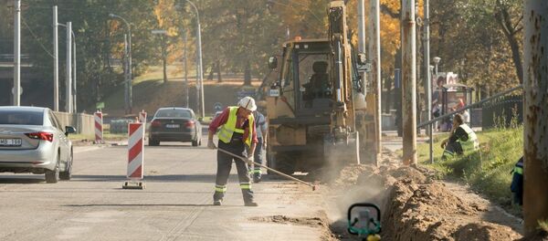 Дорожные работы в Вильнюсе Дорожные работы в Вильнюсе - Sputnik Lietuva