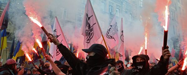 Акция националистов в Киеве Акция националистов в Киеве - Sputnik Литва