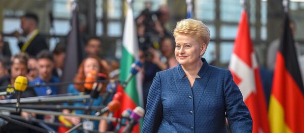 Президент Литвы Даля Грибаускайте на саммите ЕС в Брюсселе, 17.10.2018 - Sputnik Литва