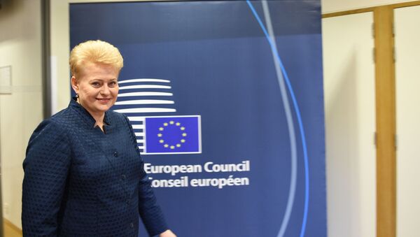 Президент Литвы Даля Грибаускайте на саммите лидеров ЕС в Брюсселе, 17 октября 2018 года - Sputnik Литва