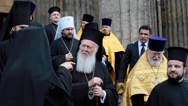 Патриарх Константинопольский Варфоломей во время визита в Санкт-Петербург - Sputnik Литва