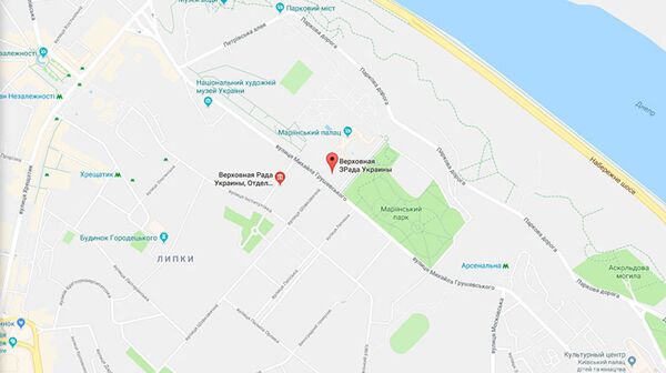 Думал, фотошоп: в Google Maps Верховной раде дали необычное название Думал, фотошоп: в Google Maps Верховной раде дали необычное название - Sputnik Литва