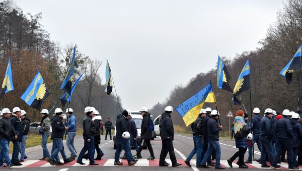 Акция протеста шахтеров в Львовской области - Sputnik Lietuva