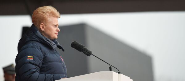 Президент Даля Грибаускайте на параде по случаю столетия литовской армии, 24 ноября 2018 года - Sputnik Литва