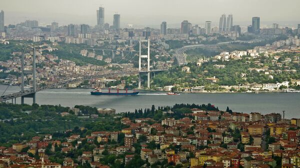 Мост через пролив Босфор, соединяющий азиатскую и европейскую части города Стамбула, архивное фото - Sputnik Литва